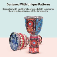 Djembe africain de 8 pouces en gros, motifs artistiques colorés, résistant à l'eau, léger, percussion manuelle, portable pour enfants