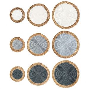Modern Gourd Grass Design Dining Table Insulation Placemat Home Kitchen Fabric <b>Plate</b> <b>Mat</b> with Mixed Fabric for Home Office Use - Product Image 5