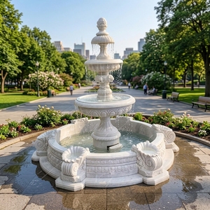 <span class=keywords><strong>Fontaine</strong></span> <span class=keywords><strong>d</strong></span>écorative de jardin extérieure moderne en pierre naturelle sculptée à la main, <span class=keywords><strong>grande</strong></span> taille, résistante à l'eau, prix de gros personnalisé et abordable - Product Image 1
