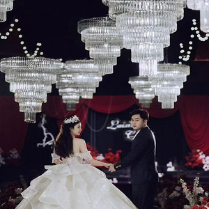 Nueva cortina de cuentas de cristal acrílico candelabro boda Hotel banquete salón techo francés hielo bar carretera Decoración - Product Image 5