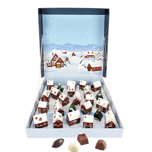 Calendario riempibile del biscotto dell'avvento di 24 giorni di natale calendario dell'avvento della casa di pan di zenzero all'ingrosso Kalender dell'avvento per il cioccolato - Product Image 2