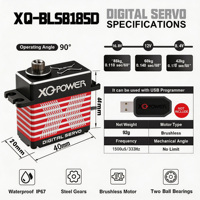 XQ POWER Servo Motor RC Gigante Impermeable de 25T 8.4V 85KG con Engranaje de Acero de Alto Torque, Servo Digital sin Escobillas Programable para Coche RC y Robot