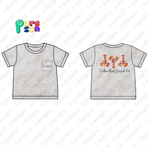 Áo Sơ Mi In Logo Tùy Chỉnh Cho Trẻ Mới Biết Đi Áo Thun Cotton Unisex Thiết Kế Dập Nóng Áo Ngoại Cỡ Cho Trẻ Em - Product Image 3