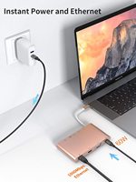 Base de Conexión USB3.0 Tipo C 10 en 1 de Aluminio Inteligente con Carga PD para Computadora, Disponible en Stock