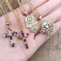 LS-D1539 Gold Filled Fatima Hand Ketting Voor Vrouwen Micro Pave Kubieke Zirkoon Fashion Sieraden Accessoires