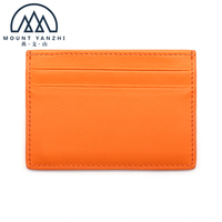 Dompet Kartu Saku Mewah Logo Kustom Anti Maling Tipis Kulit Asli Pemblokir Rfid Tempat Kartu Kredit Bisnis