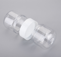 Bouteille transparente double face pour bonbons, collations, céréales et graines, boîte en plastique pour thé aux fleurs et aliments, PET