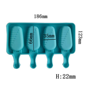 Moules à sucettes glacées DIY en silicone de qualité alimentaire sans BPA, 4 cavités, ovales, pour glaces, gâteaux, sucettes glacées, rose - Product Image 2