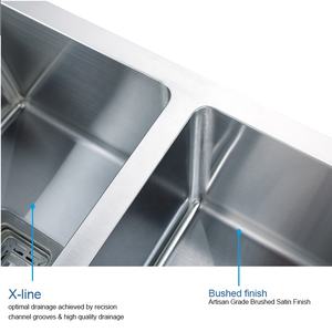 Amaxo-fregaderos de cocina de acero inoxidable SUS 304, doble cuenco, estándar canadiense y americano moderno - Product Image 4