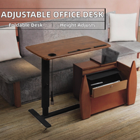 Table de chevet pliante mobile en bois, hauteur réglable, design moderne, meuble de salon, plateau en MDF, 1 meuble pour la maison