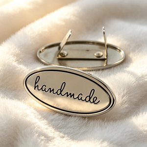 Brand Custom Metal Sewing <b>Labels</b> Personalized Logo Metal Tags Private <b>Name</b> Plates Custom Manufacture for Bags Clothing - Product Image 3