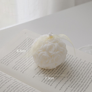 Candele profumate a forma di palla di fiori di rosa decorazione per la casa di nozze Kerze Bougie Tulip candela/candele di cera di soia - Product Image 4