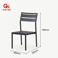 Chaise de salle à manger d'extérieur en fer avec finition peinture poudrée anti-rouille moderne, écologique et confortable pour usage commercial extérieur