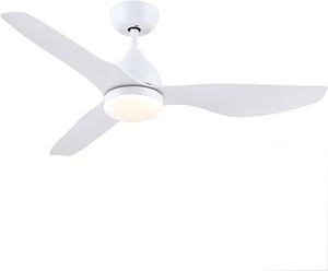 LED <b>ceiling</b> fan with fancy white plastic blades, 60 inch dimmable <b>lighting</b> <b>ceiling</b> fan, equipped with <b>remote</b> <b>control</b> - Product Image 1