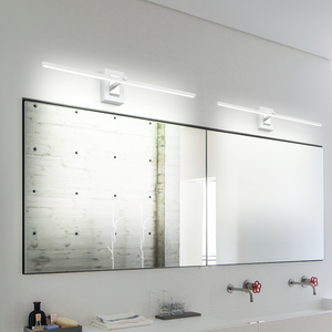 Applique murale LED linéaire moderne et mince, en aluminium blanc, abat-jour rectangulaire, blanc chaud 3500K, à fixation murale pour salon - Product Image 5