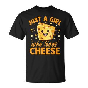 Camiseta para mujer con la frase 'Just A Girl Who Loves Cheese', divertida camiseta para amantes del queso - Product Image 1