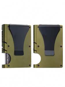 Cartera RFID Minimalista Personalizada OEM 2025 con Clip para Billetes, Tarjetero de Metal de Aluminio, Bloqueo RFID para Bolsillo Frontal - Product Image 3