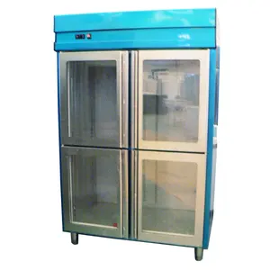 Stainless Steel 4 Glass Doors Upright No Frost Freezer Storage Organizer