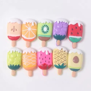 Haute qualité dessiné à la main fruits crème glacée conception résine bricolage accessoires dos plat charme porte-clés décoration alimentaire thème Souvenir - Product Image 1