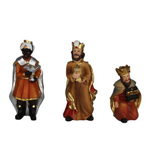 Juego de Figuras de Natividad Clásicas de Eden, Sagrados Reyes Magos, Poliresina, Pintadas a Mano, Figuras Navideñas, Aprox. 8 cm Alemania ZICOM - Product Image 1