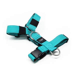 Conjunto de arnés y correa ajustable para perro, correa de neopreno suave táctico de alta resistencia, cintas personalizadas, color sólido - Product Image 4