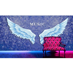 Mural de pared de mosaico de música de ala papel tapiz de espacio extendido tela de revestimiento de paredes 3D para KTV y club nocturno - Product Image 5