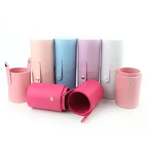 Custodia per trucco in pelle PU custodia per tazza cosmetica per penna per pennelli per trucco custodia per pennelli per trucco da viaggio in pelle PU