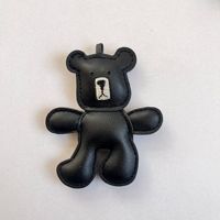 Porte-clés en PU en forme d'ours, mini breloque de sac, cadeau souvenir, pendentif cœur