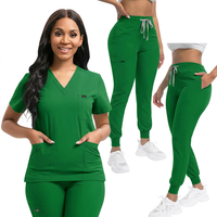 Populaire Afrikaanse nieuwe elastische zachte stof medische scrubsets dames groothandel salon uniform op maat gemaakte scrubsets