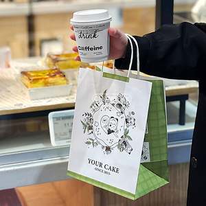 Bolsa de Papel Kraft Reutilizable Ecológica con Asa Retorcida para Comida Rápida y Café para Llevar, con Logotipo Personalizado para Promociones - Product Image 4