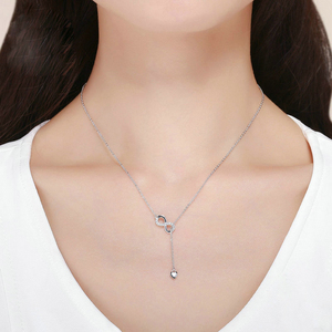 قلادة فضية عيار 925 بتصميم لانهائي مع قلب، مطلية بالذهب الوردي، هدية أنيقة للنساء - Product Image 4