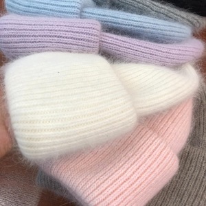 Di alta qualità Skullies invernali caldi da <span class=keywords><strong>uomo</strong></span> cappellino lavorato a maglia cappello soffice con pelliccia di Angora a coste in maglia con cuffia cappello per donna <span class=keywords><strong>uomo</strong></span> - Product Image 3