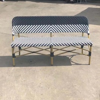 Vente en gros Restaurant jardin Paris France meubles en osier trois places chaise en aluminium bistrot banc en rotin