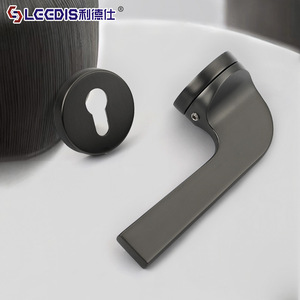 Lideshi Lever Lock Zinc Alloy Gray Black Keyless Silent Door Handle For Wooden Doors Modern Nordic Style - Product Image 1
