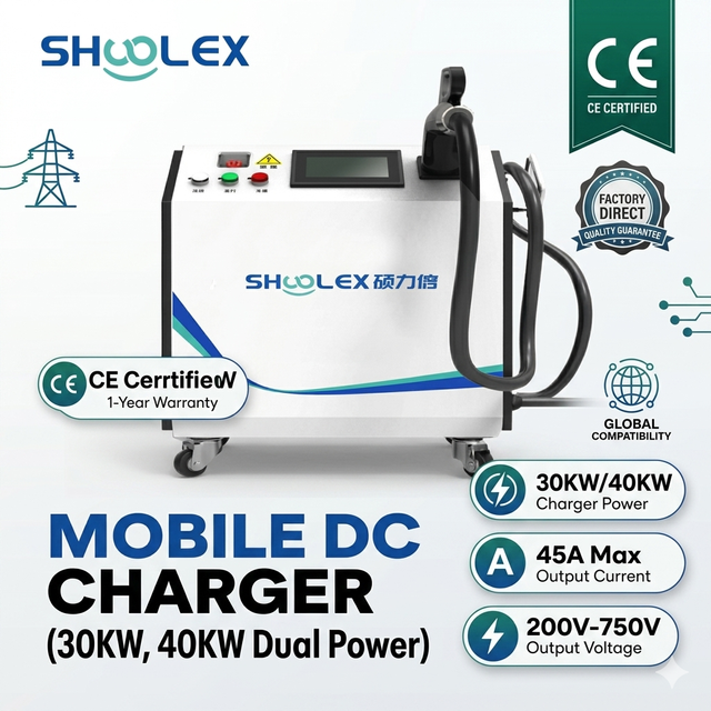 Mobile & Fixed DC Fast EV Charger 30kW | 95% High Efficiency, 3-Phase Power for Cars, Buses & Logistics Vehicles