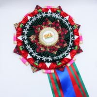 Guirlandes de roses imprimables faites à la main, grandes, en gros, personnalisées pour Halloween, Noël, plaque suspendue en couleur, ruban de cheval, rosette