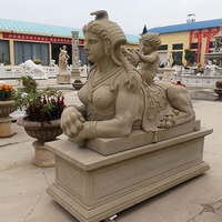 1 Sculpture en marbre égyptien moderne, statue de sphère en sphère, pour le jardin