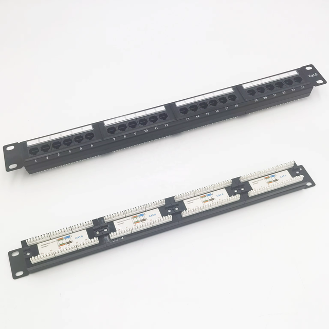 Enyoo 19inch Network Keystone Patch Panel 24 Port Cat6 EYDTCAT6UTP24 Plastic & Cold Rolled Steel Telecommunication
