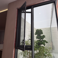 Fenêtre à battants ouvrable avec verre trempé - Cadre en alliage d'aluminium Protection solaire Ventilation pour salle de bain Cuisine Villa