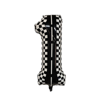 Ballons décoratifs pour fête sur le thème de la course, taille 35 pouces, mosaïque noir et blanc, ballons numérotés pour la décoration de fête d'anniversaire