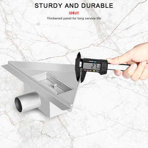 Desagüe de suelo triangular de acero inoxidable SUS304 antiolor moderno, desagüe de esquina de <span class=keywords><strong>ducha</strong></span> triangular con sifón para baños - Product Image 5