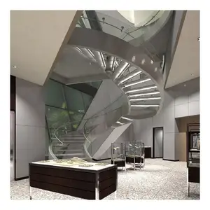 豪华商业建筑/房屋使用弧形/弧形楼梯在圆楼梯