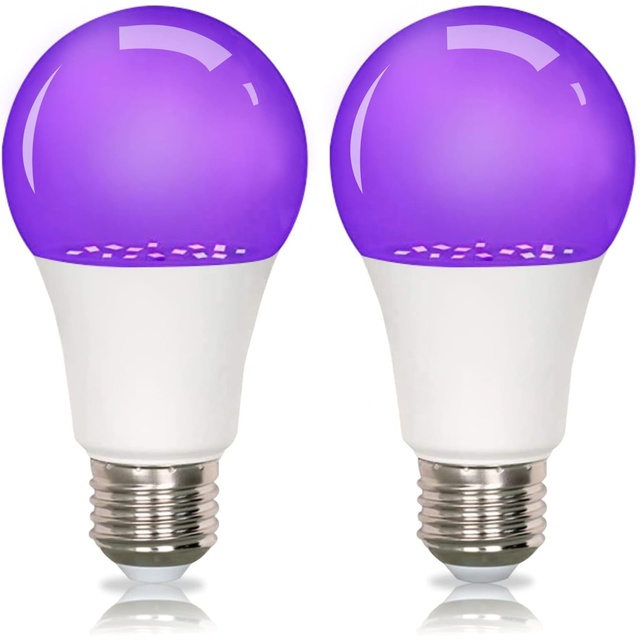 12W  2-Pack E27 Led Replacement Bulbs UV Bulbs  Black Light Bulbs for Party, Birthday, Aquarium,Screen Layout