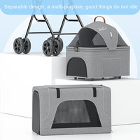 Poussette double détachable 2 en 1 bicouche pour animaux de petite taille chariot pliant