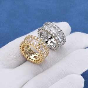 Anillo de Moissanita con Corte Baguette y Mixto, Estilo Iced Out, VVS, Brillante, Hip Hop, Plata de Ley 925, Pasa Prueba de Diamante, Certificado GRA - Product Image 2