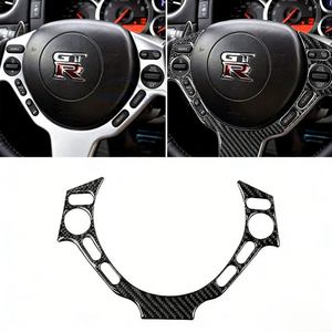 Embellecedor Decorativo de Volante de Fibra de Carbono Genuina para GT-R R35 08-16, Mejora Interior - Product Image 4