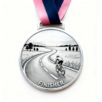 Médaille de course cycliste personnalisée haut de gamme avec gravure en relief 3D, souvenir, médaille de compétition sportive de cyclisme pour récompense
