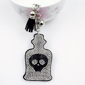 New Sparkling Crystal Rhinestones Halloween Perfume Bottle Keychain With Tassel Girls Gift Car <b>Keys</b> <b>Holder</b> Bags Charms - Product Image 3