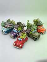 Pot de fleurs miniature rétro coloré en ciment sculpté à la main pour plantes succulentes, décoration de jardin intérieure et extérieure, style vintage classique