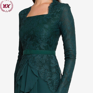Chemisier et <span class=keywords><strong>jupe</strong></span> en dentelle pour femme, vêtements musulmans au Design moderne, en mousseline de soie, Hijab, Kaftan, Abaya - Product Image 5